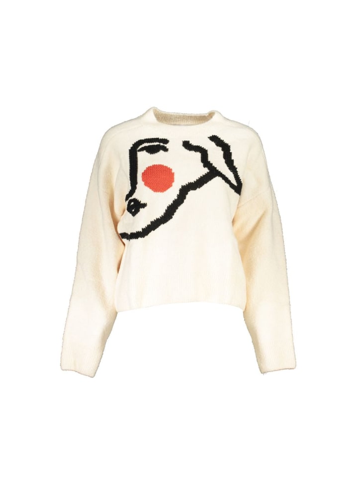 Weiß Acryl Damen Pullover