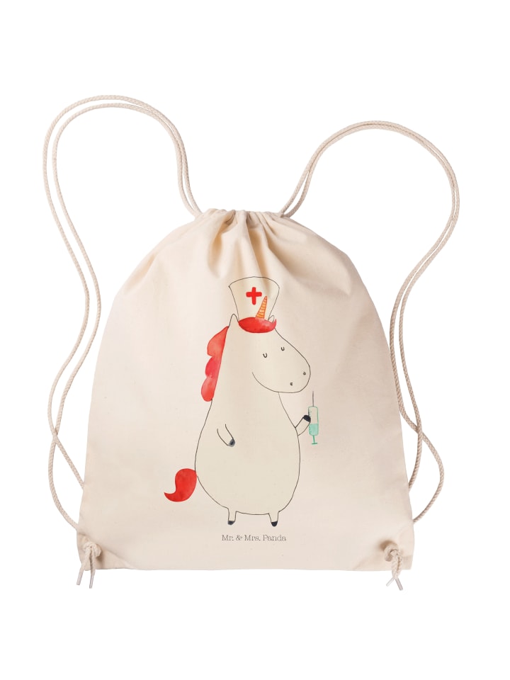 Jutebeutel Einhorn Krankenschwester ohne Spruch in Creme