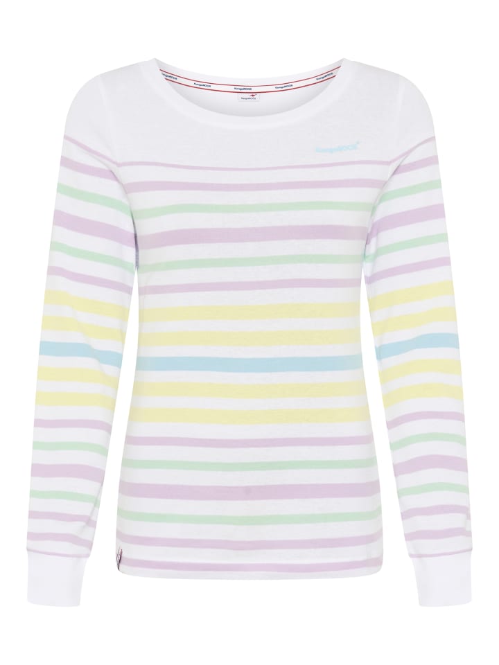 Langarmshirt in weiß-pastell