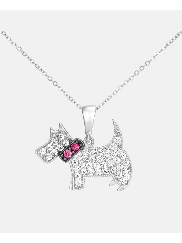 Halskette mit Anhänger aus 375 Weißgold mit Zirkonia
