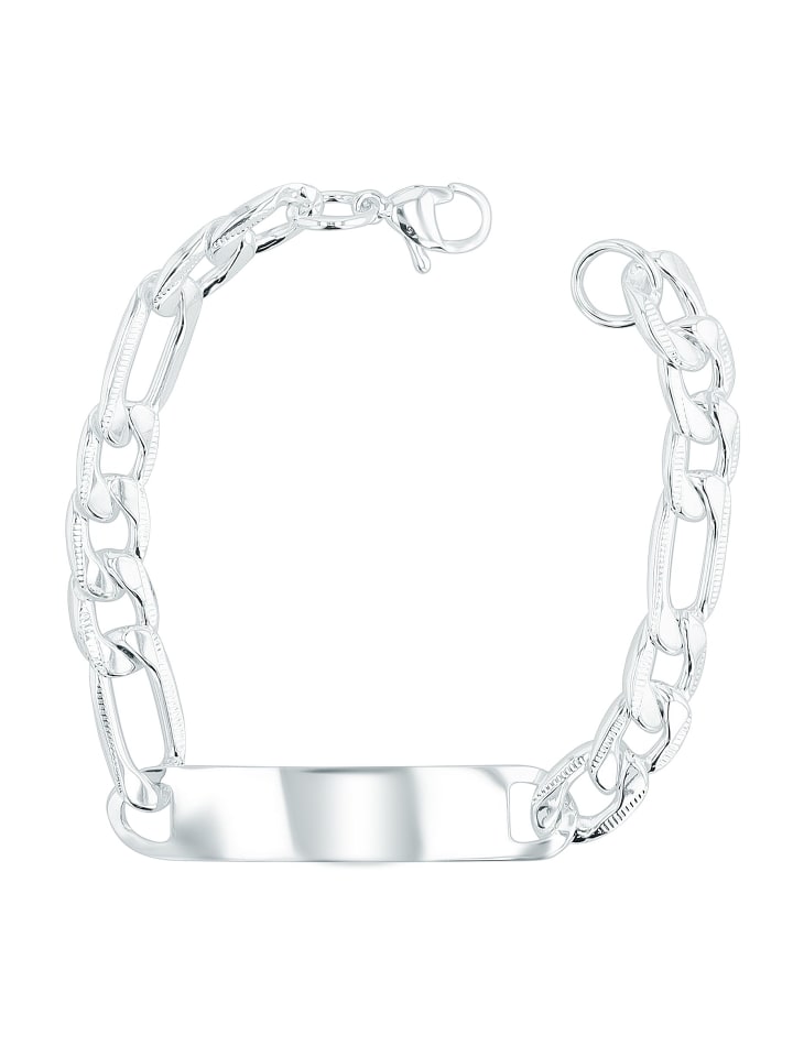 Herren Armband aus Edelstahl 21 cm in silber
