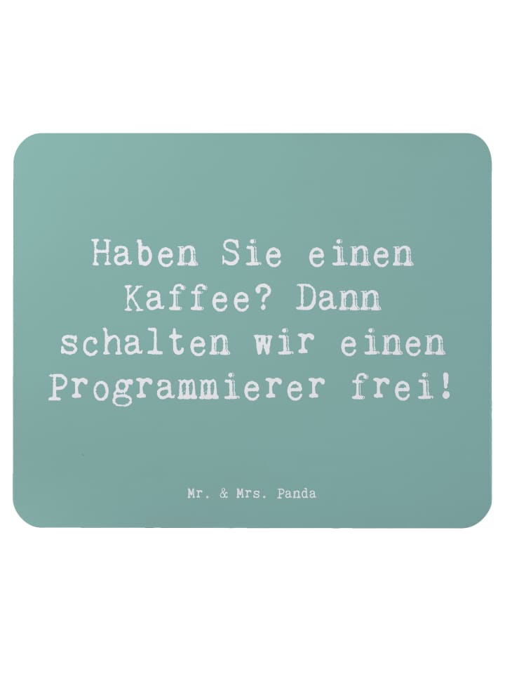 Mouse-Pad Spruch Programmierer Kaffeezeit mit S... in Meeresbrise