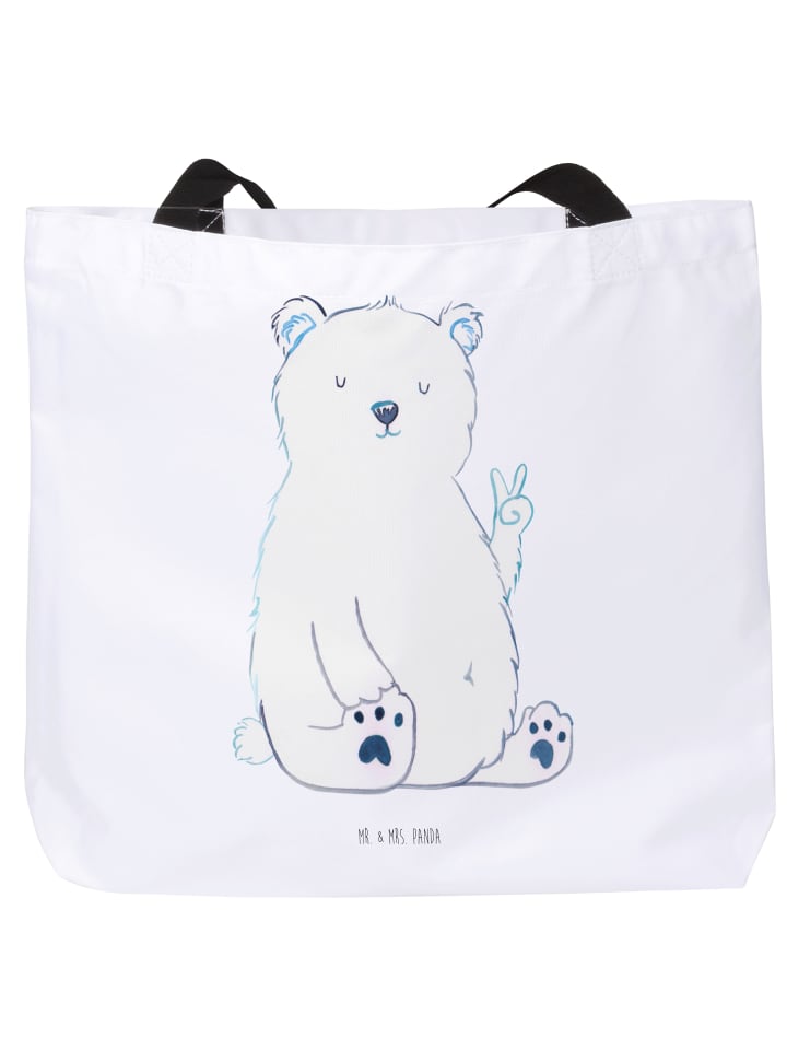 Tasche Eisbär Faul ohne Spruch in Weiß