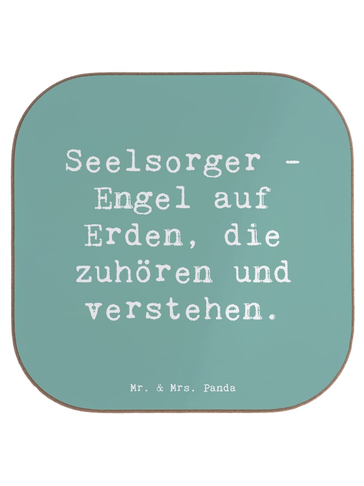 Untersetzer Spruch Seelsorger Engel mit Spruch in Meeresbrise