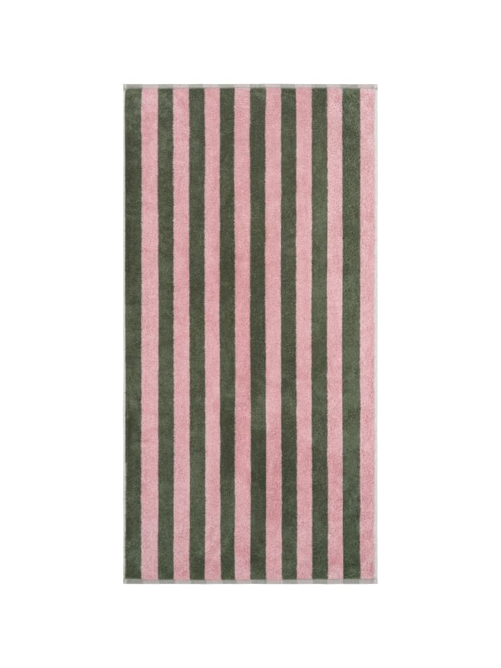 Cawö Handtücher Bold Streifen 6277 oliv/rosa - 42 in oliv/rosa - 42