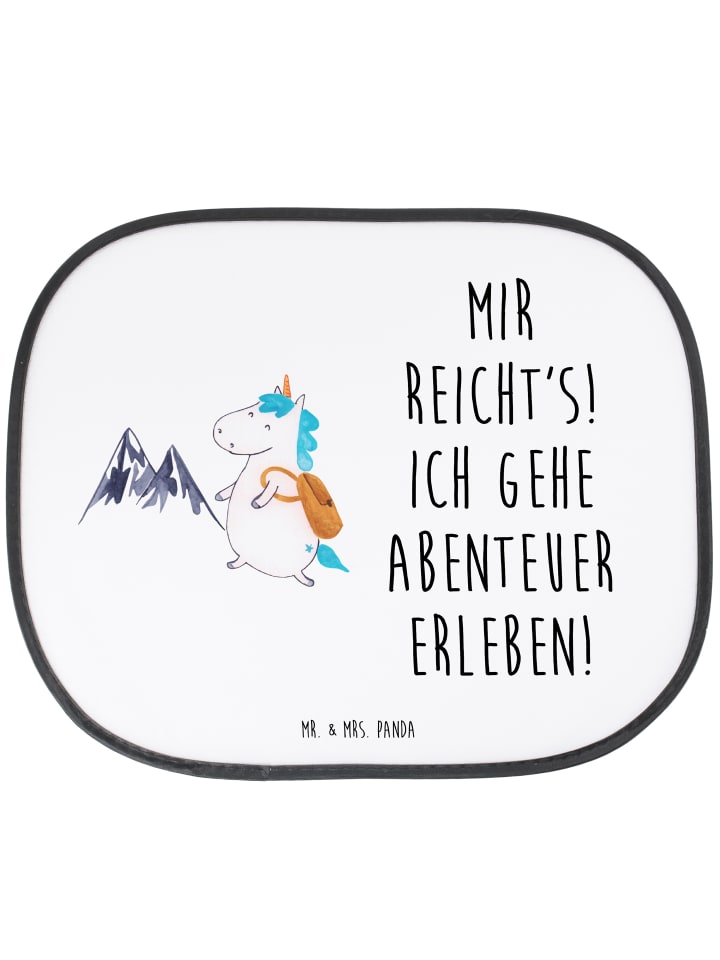 Sonnenblende Auto Einhorn Bergsteiger mit Spruch in Weiß