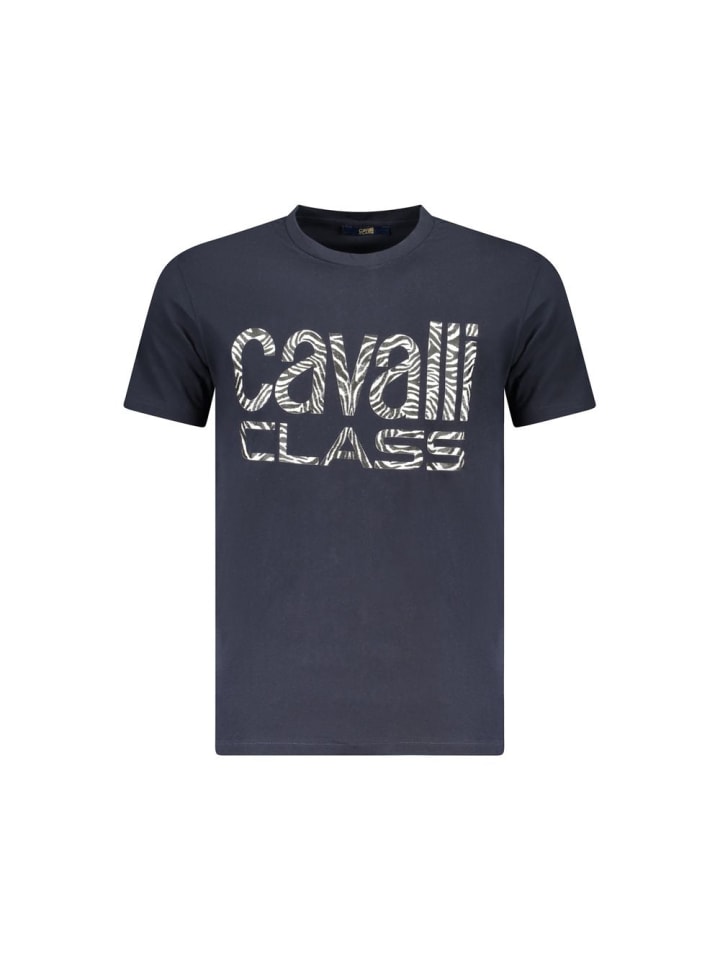 Blau Baumwolle Herren T-Shirt