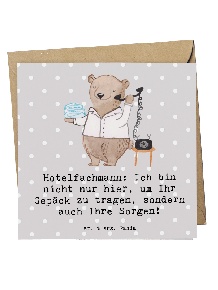 Deluxe Karte Hotelfachmann: Ich bin nicht nur h... in Grau Pastell