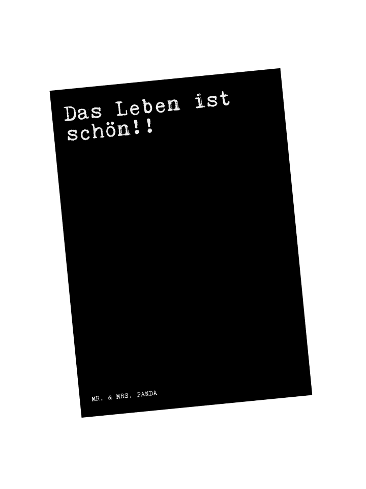 Postkarte Das Leben ist schön!!... mit Spruch in Schwarz