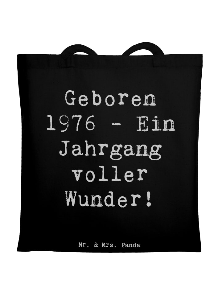 Tasche Spruch 1976 Geburtstag mit Spruch in Schwarz