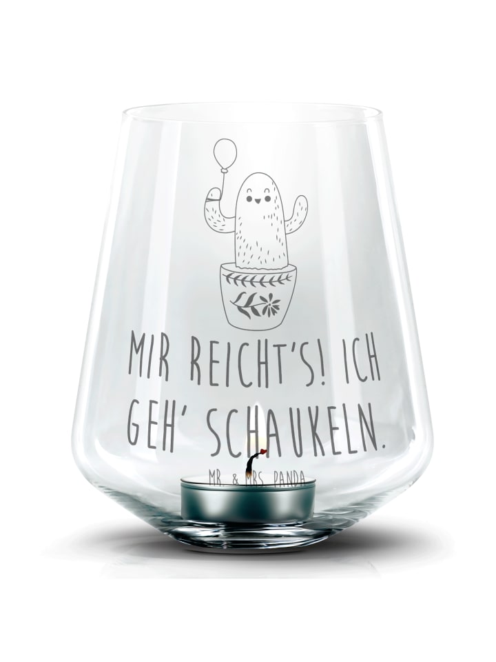 Laterne Kaktus Luftballon mit Spruch in Transparent