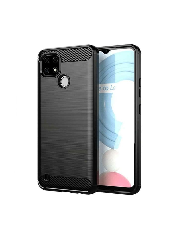 Carbon Case Flexible Cover kompatibel mit Realme 9 Pro schwarz in Schwarz