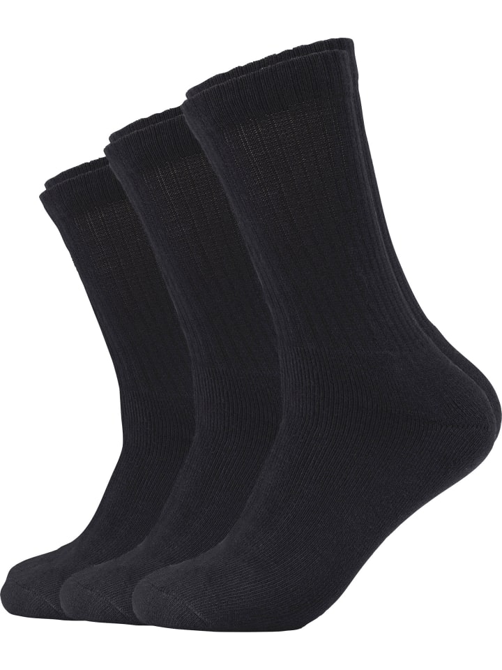 Baumwolle Unisex-Sportsocken 3 Paar in schwarz