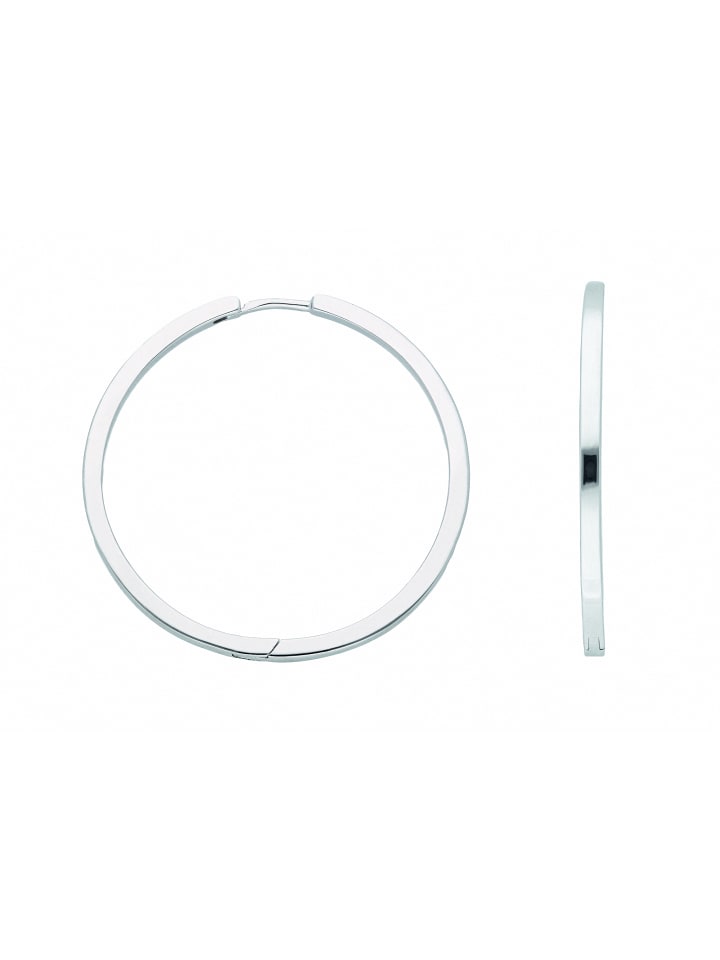 Damen 925 Silber Ohrringe / Creolen Ø 32,8 mm in silber