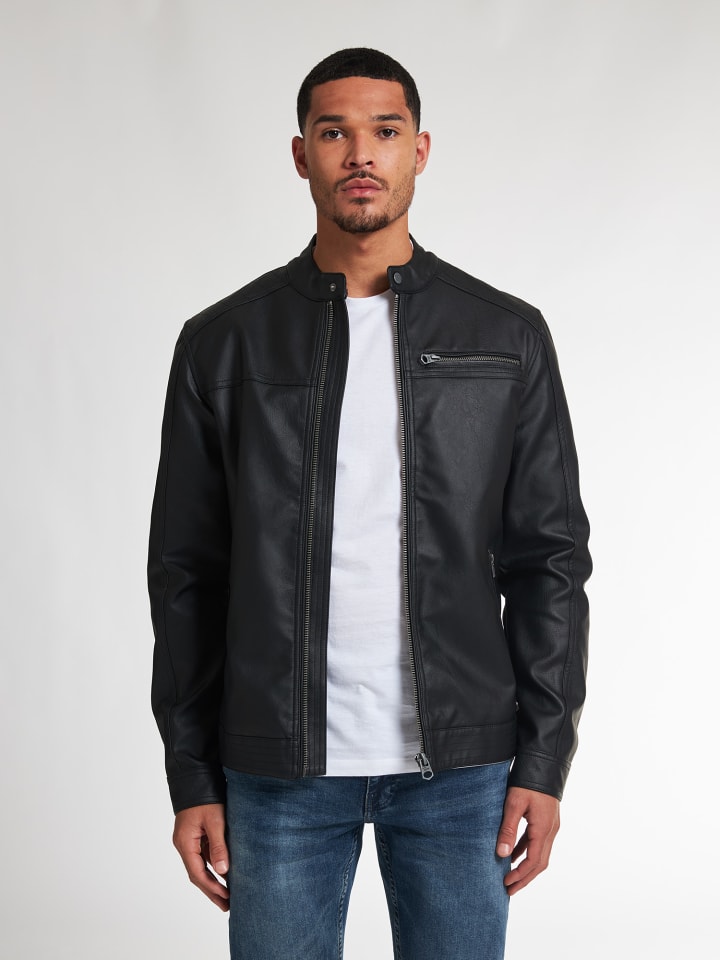 PU Bikerjacke Maverick in Schwarz