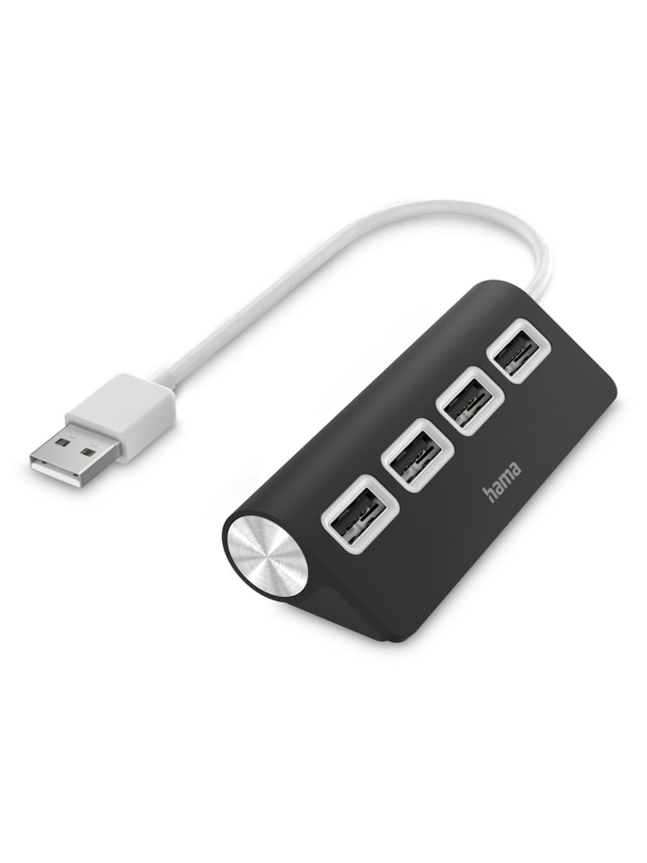 USB-Hub 4 Ports, USB 2.0, Schwarz