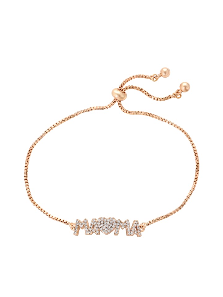 Women Bracelet With Rhinestones in Rose Gold