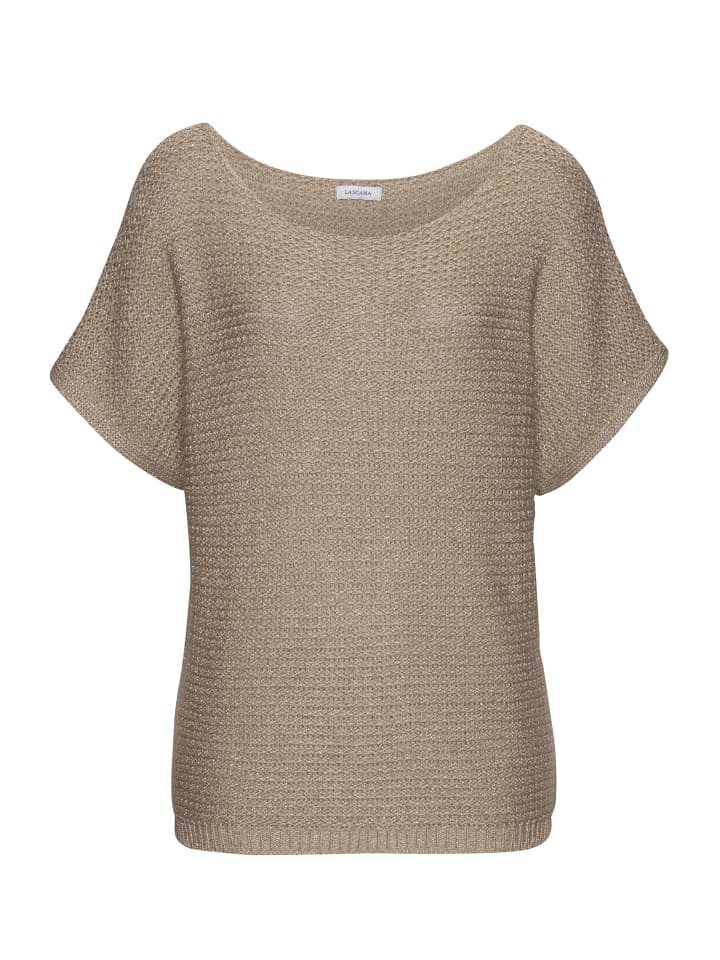 Kurzarmpullover in camelfarben-goldfarben