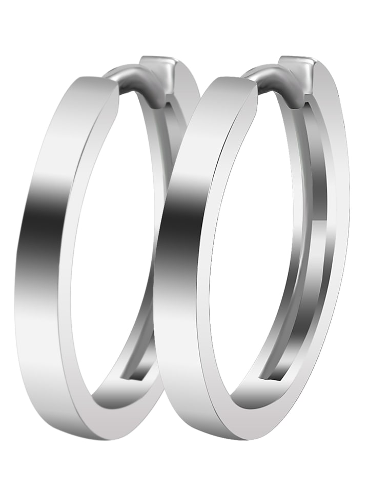 Damen Ohrringe – Klappcreole aus 925 Silber in silber