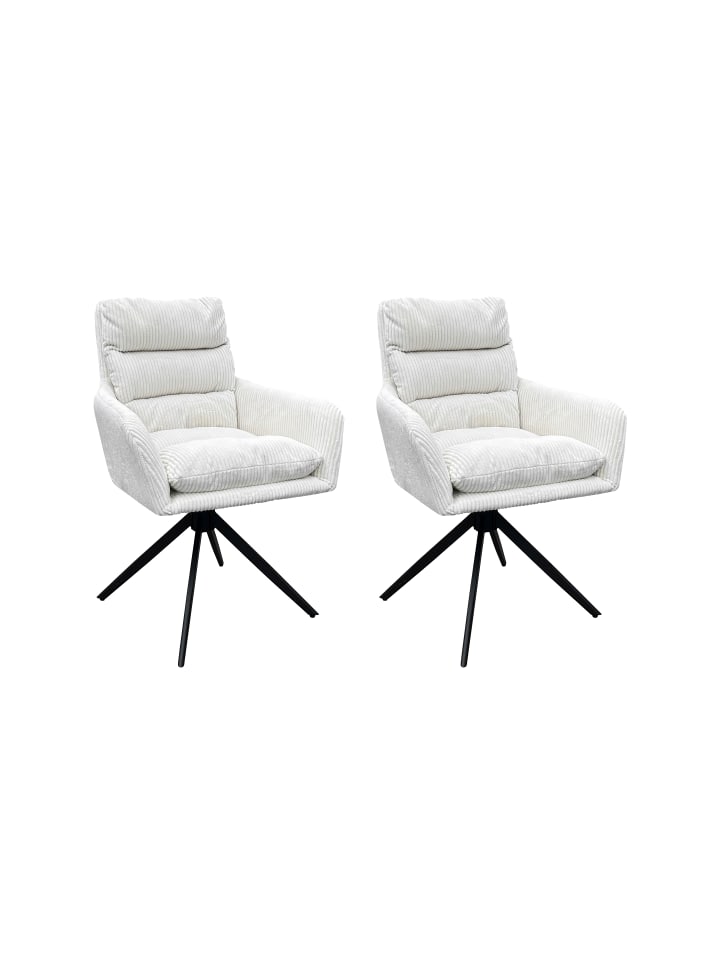 2er-Set: Esszimmerstuhl Pura in off-white