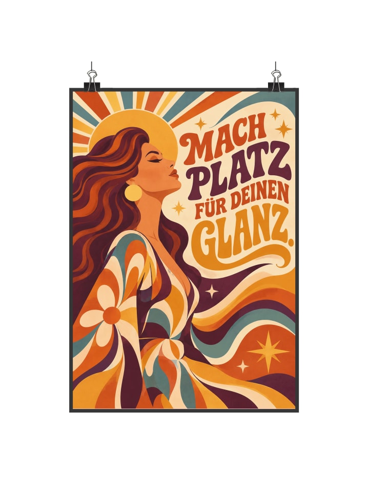 Poster Frau nostalgisch Design mit Spruch in Weiß
