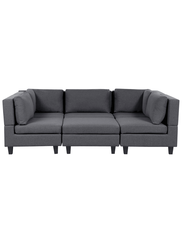 6-tlg Modulsofa UNSTAD in Grau/Schwarz