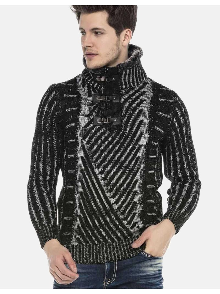 Pullover in BLACK-GREY