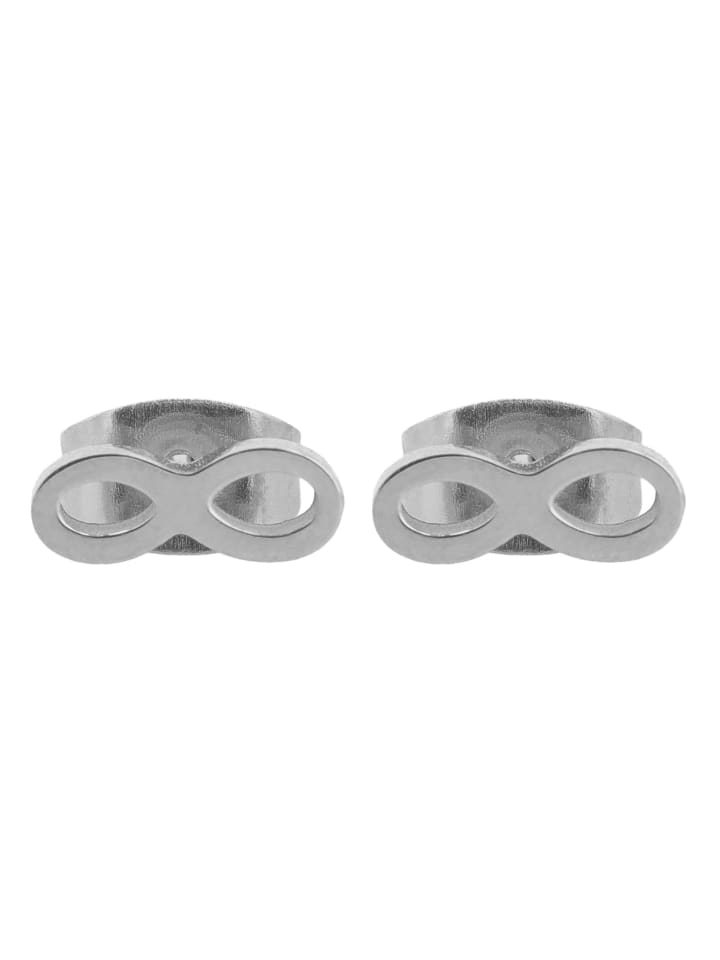 Damen Ohrringe – Ohrstecker Unendlichkeitszeichen aus Edelstahl in silber