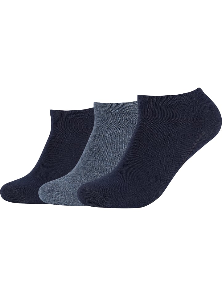 Baumwolle Bio Unisex-Sneaker-Socken 3 Paar ca-soft in dunkelblau/jeans meliert