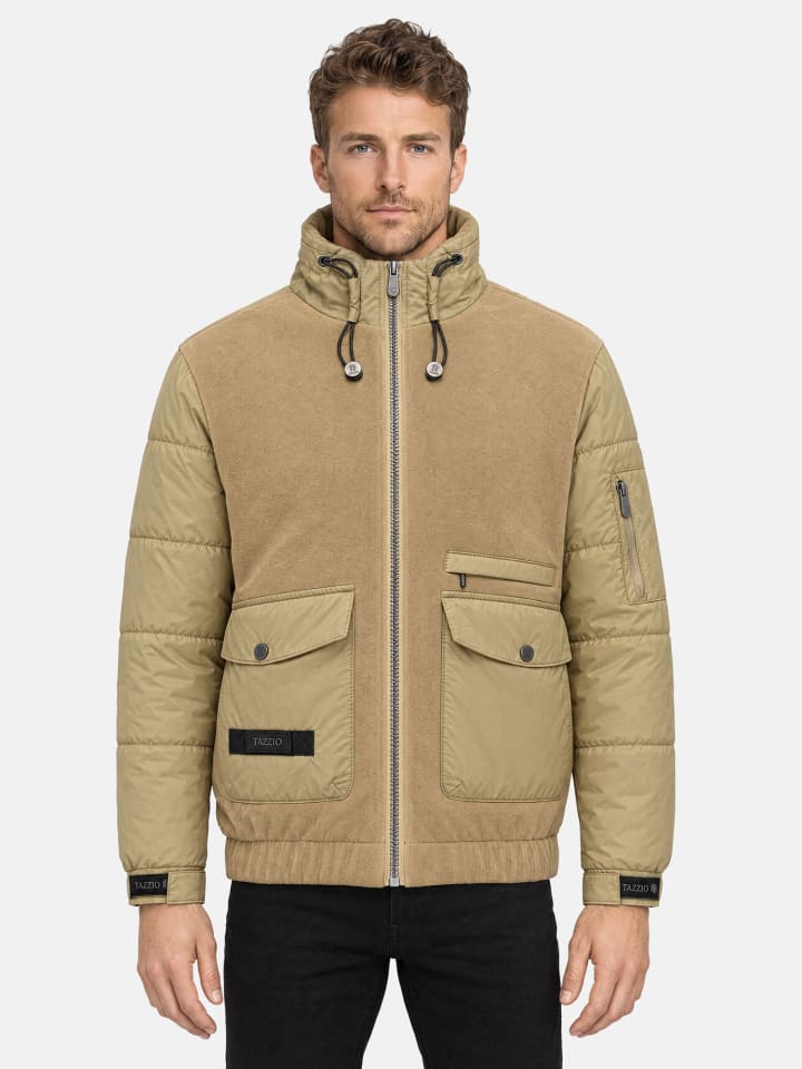 Winterjacke "A828" - mit Kapuze - in Camel