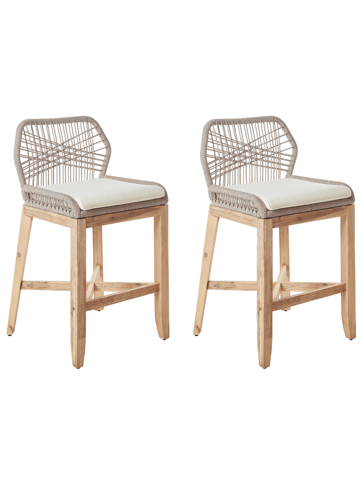 2er-Set Barhocker TALAMONE in Braun/Beige