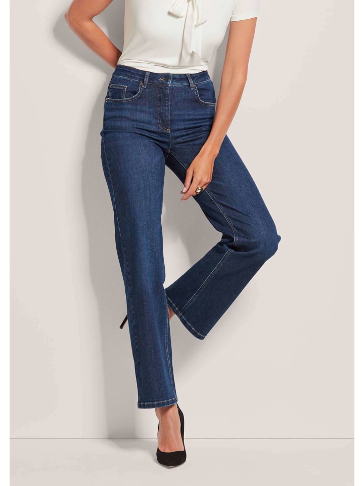 Schmale Jeans im Five-Pocket-Style in darkblue