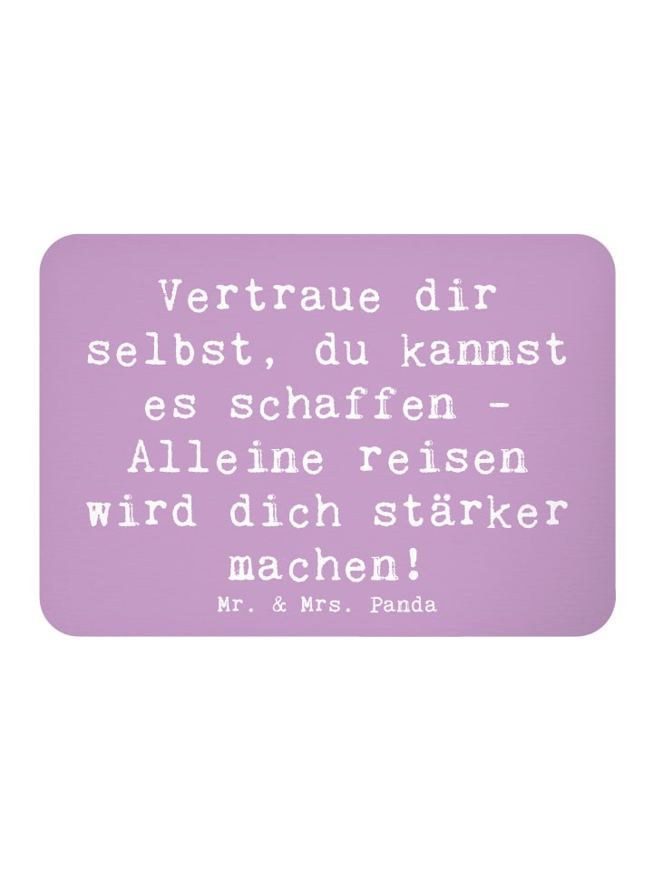 Pinnwand Magnet Spruch Alleine Reisen unternehm... in Lavendeltraum