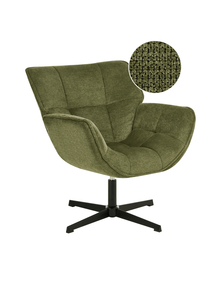 Sessel AUMA in Grün/Schwarz - (W) 71 x (H) 85 x (L) 78 cm