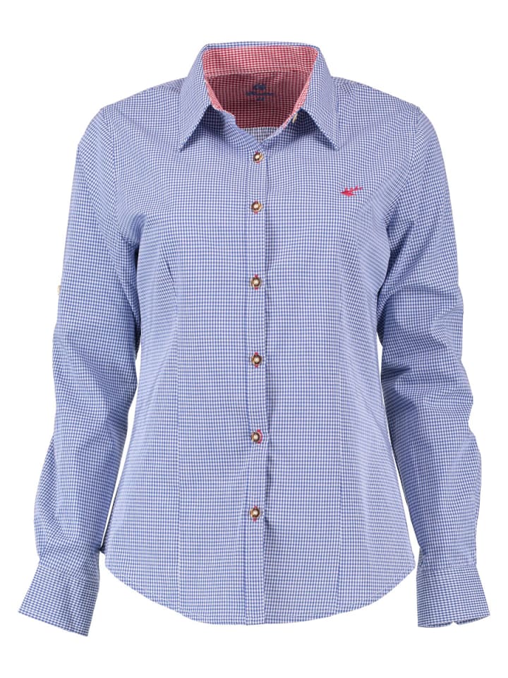 Trachtenbluse Ututu in mittelblau