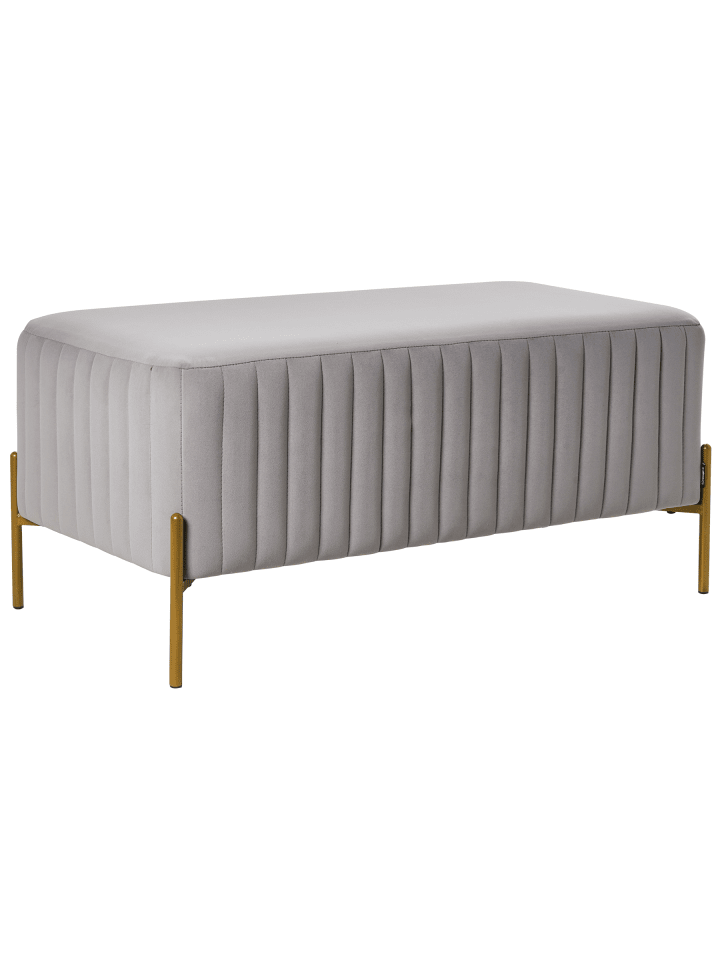 Bettbank UTAH in Grau/Gold - (W) 91 x (H) 43 x (L) 47 cm