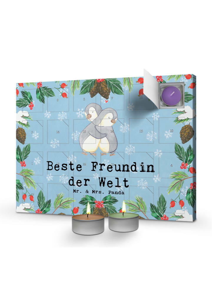 Adventskalender Pinguin Beste Freundin der Welt... in Eisblau