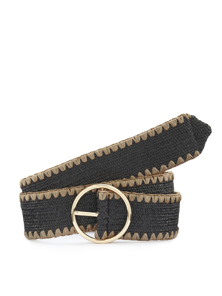 Taillengürtel in schwarz / beige