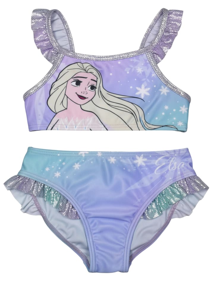 Disney Die Eiskönigin Bikini mit Rüschen Elsa Frozen Zweiteiler in lila