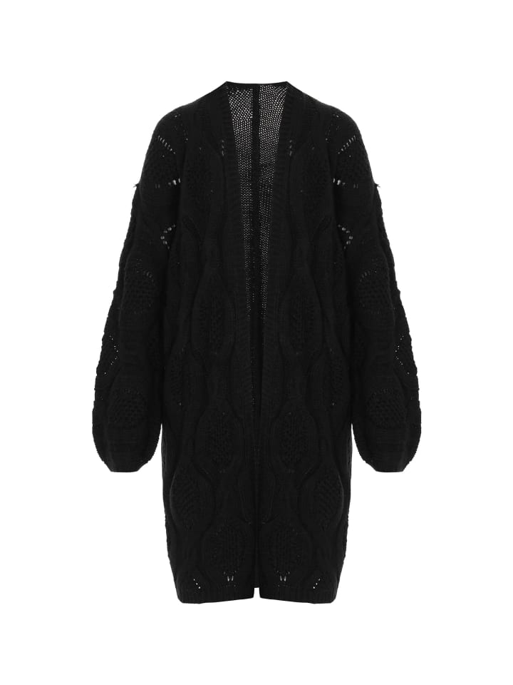 Women Cardigan in Black Melange