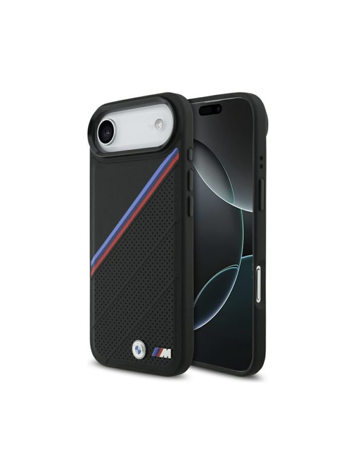 BMW M Tricolor Metal Logo mit Magnetfunktion Hülle iPhone 17 Air in Schwarz