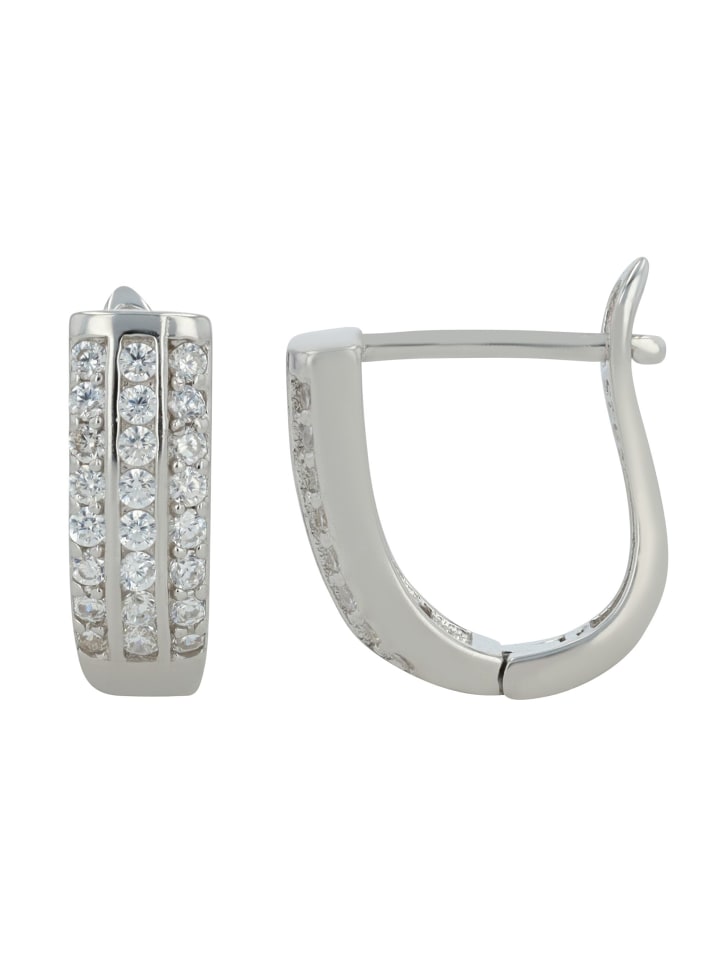 Damen Ohrringe – Klappcreole aus 925 Silber in silber