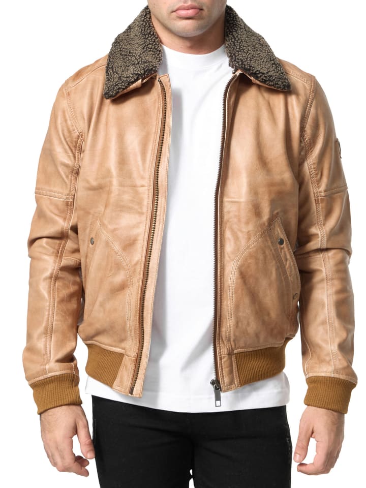 Lederjacke "A801" - in Camel