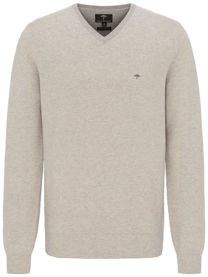 V-Neck 2-Tone Stripe in Silver-canvas
