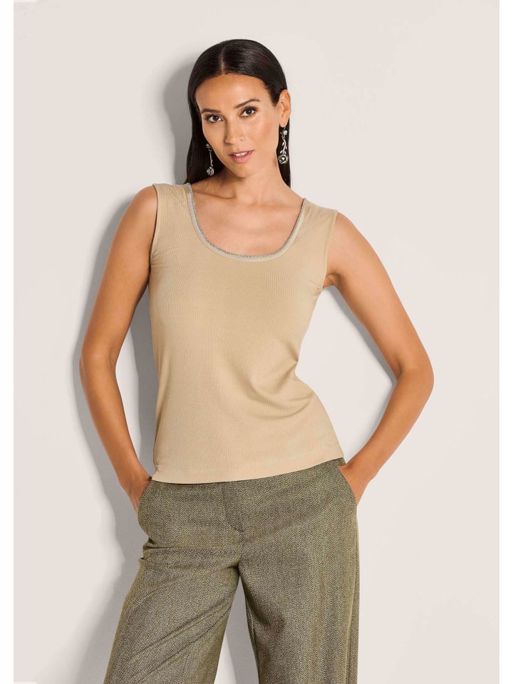 Komfortables Top mit Kettendetail in beige