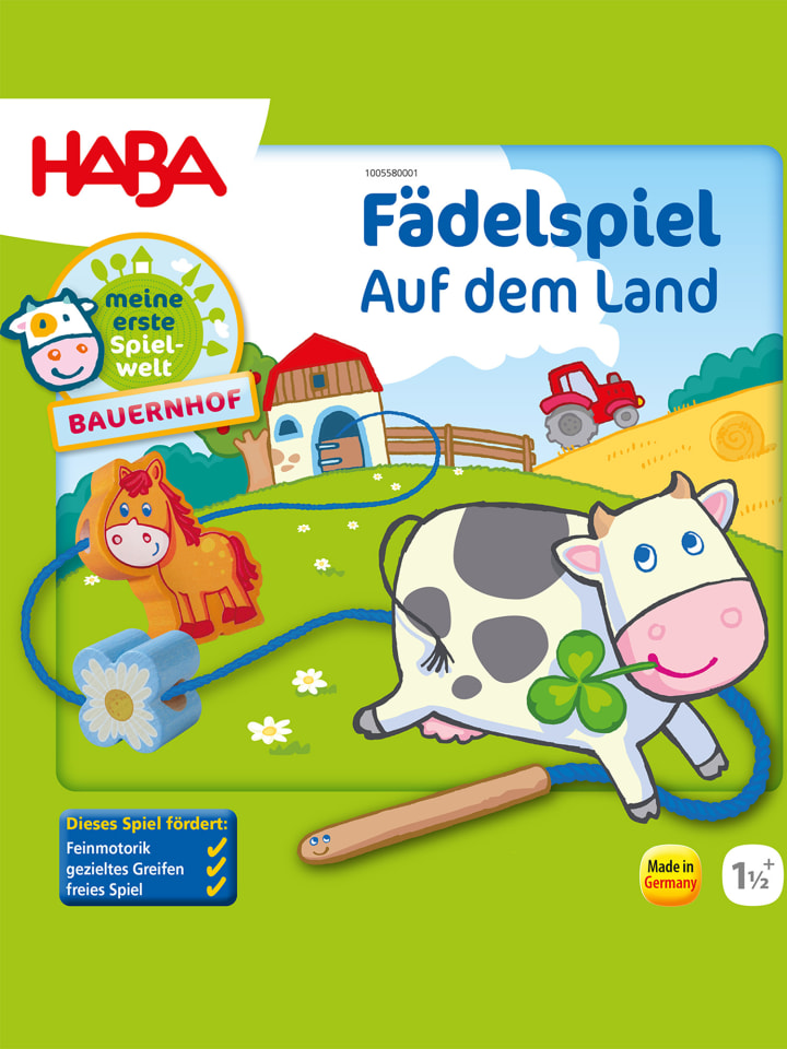 Lernspielzeug Fädelspiel Auf dem Land in mehrfarbig