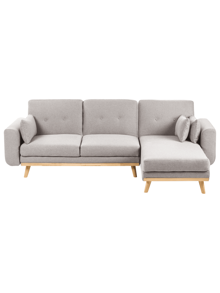 4-tlg Ecksofa KAARINA in Grau/Braun linksseitig