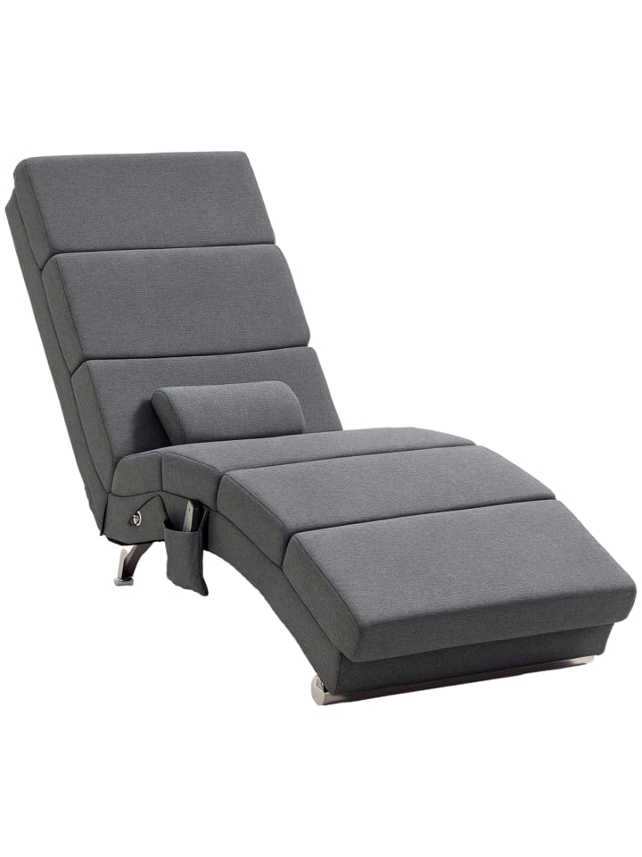 Relaxliege mit Massagefunktion in Dunkelgrau 168L x 56B x 84H cm