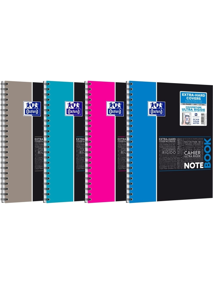 Notebook Studium A4+ liniert 7mm 80 Blatt 90 g/qm Optik Paper farbig ...