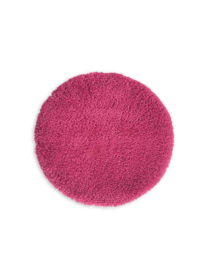 Hochflor Badematten Rund MALMÖ in Pink